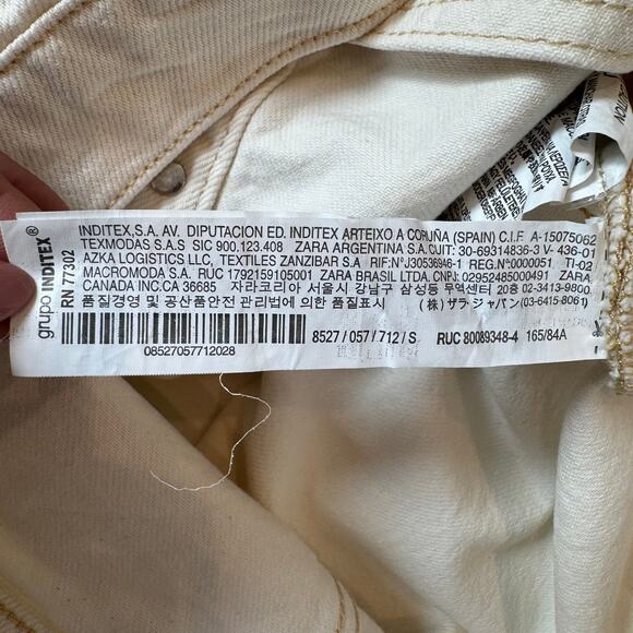 ZARA Cream White Western Fringe Denim Jacket NWT Size Small - Picture 14 of 14